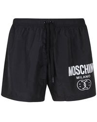 Moschino Double Smile Logo Swimwear - Black