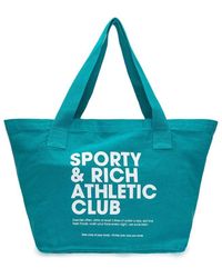 Sporty & Rich Logo Print Tote Bag - Green