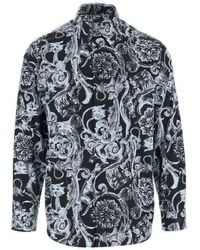 Versace - Cotton Shirt With Baroque Print - Lyst
