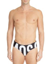 Moschino - Logo Printed Swim Briefs - Lyst