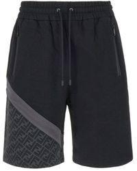 Fendi - Elastic Drawstring Waist Bermuda Shorts - Lyst