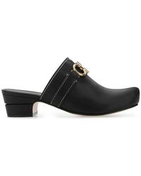 Ferragamo Phobos Denim Mules in Blue | Lyst