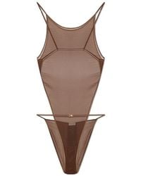 Saint Laurent - Backless Semi-Sheer Bodysuit - Lyst