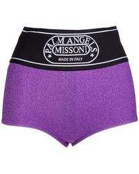 Palm Angels Woman Capsule Shorts In Purple Lurex
