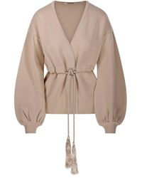 Max Mara - Tiberio V-Neck Tassel Detailed Cardigan - Lyst