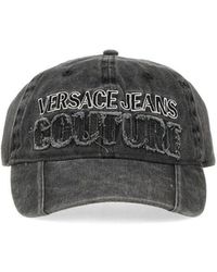 Versace - Logo Embroidered Denim Baseball Cap - Lyst