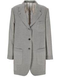 Thom Browne - Check Pattern Single-breasted Jacket - Lyst