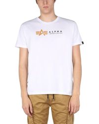 Alpha Industries - Logo Print Crewneck T-shirt - Lyst