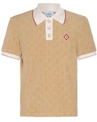 Casablancabrand - Monogram-jacquard Logo Patch Polo Shirt - Lyst