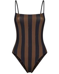 Fendi - Pequin Striped One Piece Swimsuit - Lyst