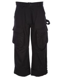 SIMONE ROCHA Belted cropped cotton-twill straight-leg cargo pants