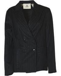 Barena Double-breasted Pinstripe Tailored Blazer - Blue