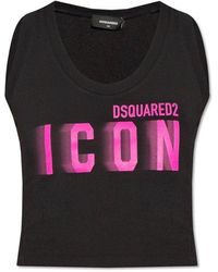 DSquared² - Cropped Top With Logo, - Lyst