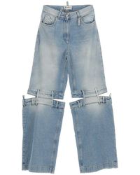 The Attico - Ashton Cut-out Detailed Wide-leg Jeans - Lyst