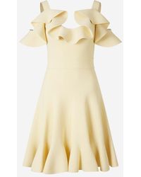 Alexander McQueen Frilled Mini Dress - Yellow