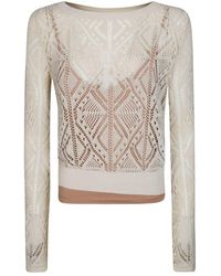 Liu Jo - Crochet-Knit Crewneck Top - Lyst