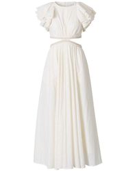 Zimmermann Ruffled Crewneck Short-sleeved Dress - White