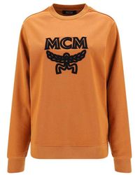 MCM - Logo Embroidered Crewneck Sweatshirt - Lyst