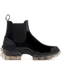 moncler patent leather combat boots