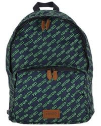 KENZO - Allover Logo Print Zipped Backpack - Lyst