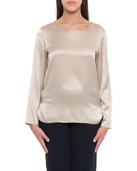Max Mara - Crewneck Long-Sleeved Blouse - Lyst