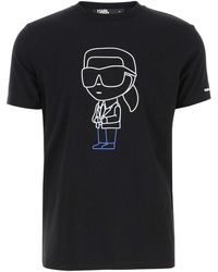 Karl Lagerfeld - Stretch Cotton T-Shirt With Logo - Lyst