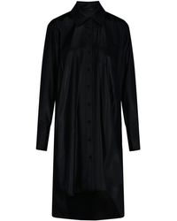 T By Alexander Wang Asymmetric Hem Shirt Dress - Black