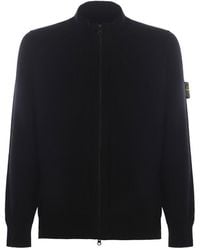 Stone Island - Logo Patch Zipped Jumper - Lyst