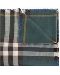Burberry - Vintage-check Frayed-edge Scarf - Lyst
