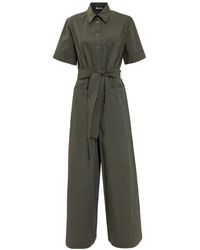 P.A.R.O.S.H. Tie-fastening Wide Leg Jumpsuit - Green
