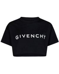 Givenchy - Logo Printed Crewneck Cropped T-shirt - Lyst