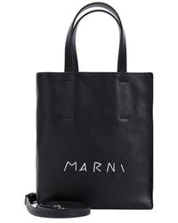Marni - Museo Logo Embroidered Mini Tote Bag - Lyst