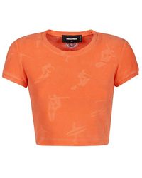 DSquared² - Surfer Jacquard Crewneck Cropped Top - Lyst