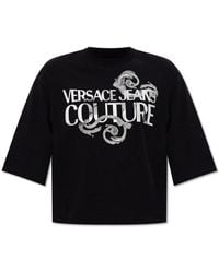 Versace - Logo Printed Crewneck T-shirt - Lyst