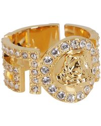 Versace - Icon Medusa Crystal Ring - Lyst