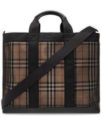 Burberry - Checked Mesh Tote Bag - Lyst