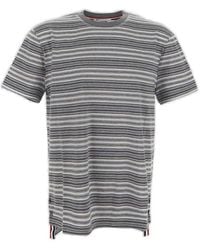 Thom Browne - Short Sleeve Striped T-shirt - Lyst