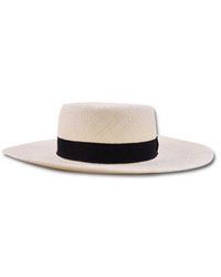 Max Mara Logo Detailed Hat in Natural | Lyst
