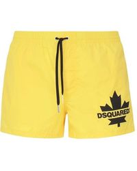DSquared² - Swim Shorts With Contrasting Color Logo - Lyst