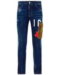 DSquared² - High-waisted Straight Leg Jeans - Lyst
