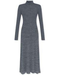 Moncler - Ribbed Wool Turtleneck Dress - Lyst