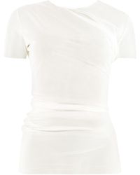 Maison Margiela Sheer Ruched Crewneck T-shirt - White