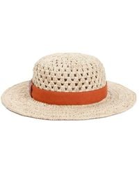 Chloé - Straw Beige Raffia Crochet Hat - Lyst