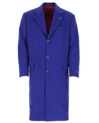 Versace Single Breasted Coat - Blue
