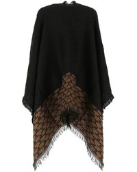 Elisabetta Franchi Fringed Cape - Black