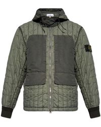 Stone Island - Quilted Jacket With Logo - Lyst