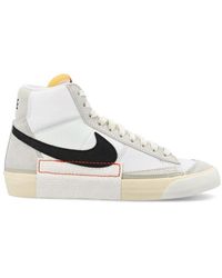 Nike Blazer Mid Rebel High-top Sneakers In White Canvas With Lace-up And Zip  Closure | Lyst