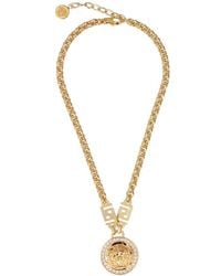Versace - Medusa Gold-tone Swarovski Crystal Necklace - Lyst