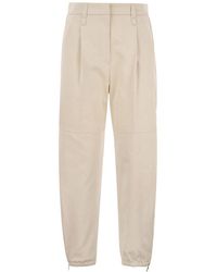 Brunello Cucinelli - Utility Track Trousers In Dyed Couture Denim With Jewellery - Lyst