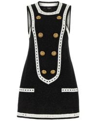 Balmain - Button Embellished Sleeveless Mini Dress - Lyst